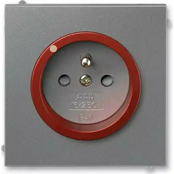 Stavebniny Zásuvka 230 V jednonásobná ABB Neo IP 40 s optickou signalizací ocelová/teracotta