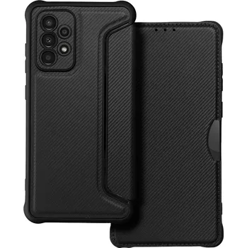 Forcell Luxusní karbonové knížkové pouzdro Razor Book pro SAMSUNG A52 5G / A52 LTE ( 4G ) / A52s 5G , černé 5903396157189