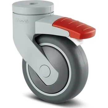 Pojezdové kolečko Levina TENTE Kolečko přístrojové - plastové 75mm, s brzdou, otvor pro čep, 5225PJP075L51-10