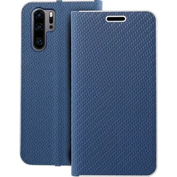 Pouzdro na mobilní telefon Forcell Pouzdro LUNA Book Carbon pro HUAWEI P30 Pro , modrá 5903396098512