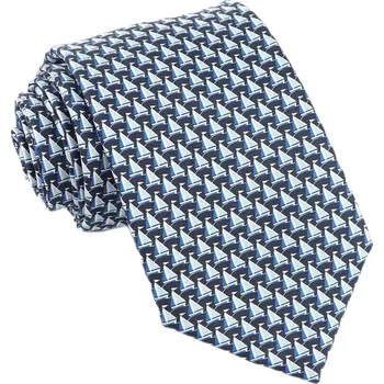 Kravata Hedvábná kravata modrá s lodičkou, HEDVÁBNÝ SVĚT