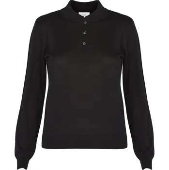 Kašmírovo/hedvábný top BUTTONS černý XS / Černá