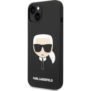 Pouzdro na mobilní telefon Karl Lagerfeld Liquid Silicone Karl Head Zadní Kryt pro iPhone 14 Plus Black 3666339085414