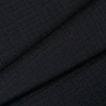 Dvojitá gázovina/mušelin elastická černá