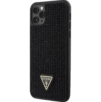 Telefonní příslušenství Guess Rhinestones Triangle Metal Logo Kryt pro iPhone 11 Pro Max Black 3666339129293
