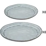 Secret de Gourmet Sada talířů FLOWER, 12 ks, modrá barva