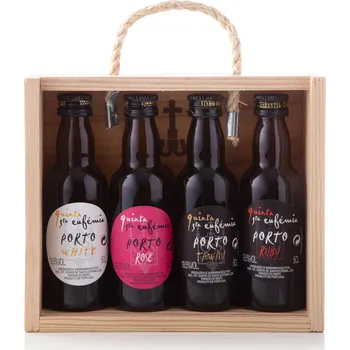 Víno Quinta de Santa Eufemia Dárkové balení mini portských vín v dřevěné krabičce (4ks) 0,05 l