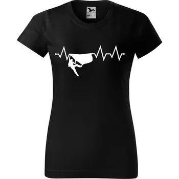 Dámské tričko DOBRÝ TRIKO Dámské tričko s potiskem Tep horolezec Barva: Černá, Velikost: 3XL