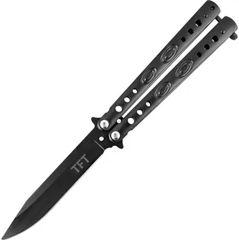 Motýlek nůž TFT215 černý (Černý motýlek nožík)