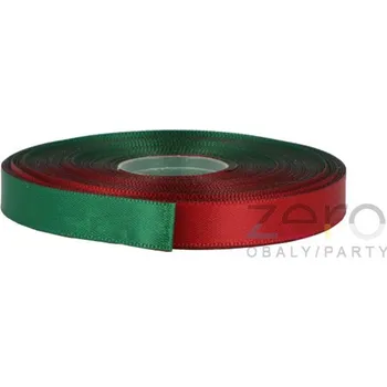 Stuha Stuha atlasová 1 cm x 20 y - bordó/tm. zelená (dvoubarevná)