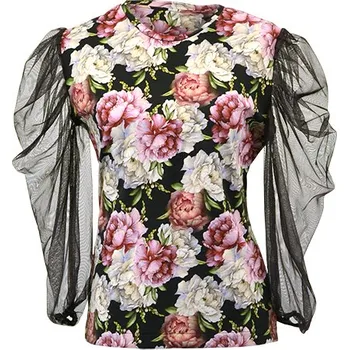 Elektronický střih / PDF dámské tričko s nařasenými rukávy-2XS-S