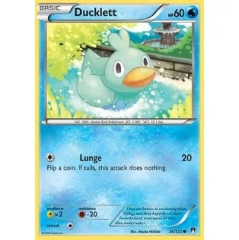 Volný čas Pokémon BKP 036/122 Ducklett - BreakPoint Stav: Excellent, Verze: NORMAL