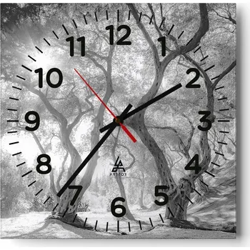 Hodiny Nástěnné hodiny do obýváku 40x40 Les Tiché hodiny na skle Stylové