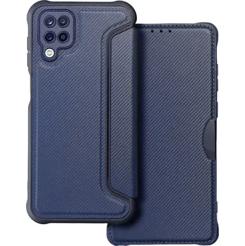 Forcell Luxusní karbonové knížkové pouzdro Razor Book pro SAMSUNG A12 , modrá 5903396171628