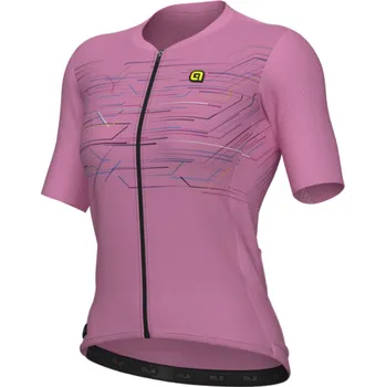 cyklistický dres ALÉ Cyklistický dres s krátkým rukávem - PR-E MEGABYTE - růžová S