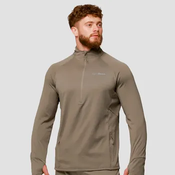 Pánská móda GymBeam Pulse 1/2 Zip Running Sweatshirt Vetiver S zelená