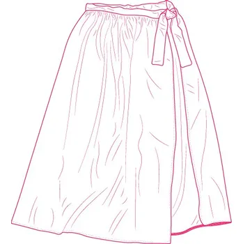 Elektronický PDF střih dámská plážová sukně z viskózového plátna Fatima-56-60