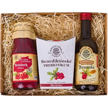 Dárkový potravinový koš Klášterní officína - Dárkový balíček Brusinková variace