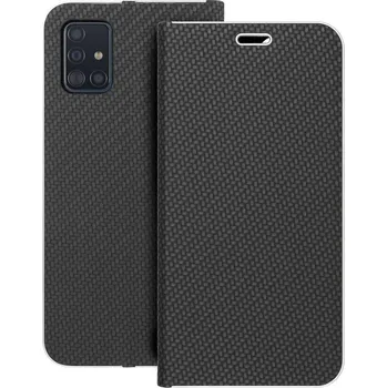 Pouzdro na mobilní telefon Forcell Pouzdro LUNA Book Carbon pro SAMSUNG A51 , černé 5903396052521