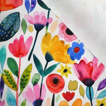 Látka matná na plavky, fitness oblečení pestré květiny Luana