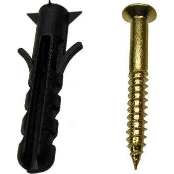 Hmoždinka Šroub a hmoždinky zlatá 15ks