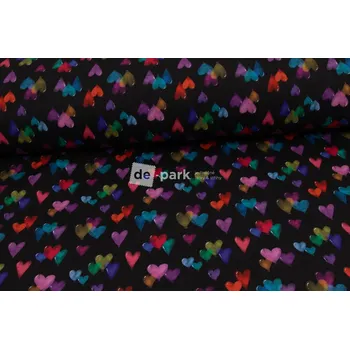 Zimní softshell 10/3 - Srdíčka na černé