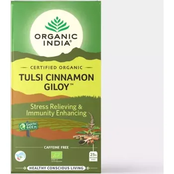 Bylinná léčivá mast Ecce Vita ORGANIC INDIA Tulsi se skořicí a Amritou - BIO čaj