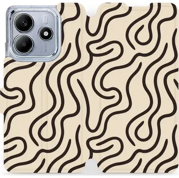 Flipové pouzdro Mobiwear - Xiaomi Redmi Note 14 5G - VA60S Linky (Knížkové flip pouzdro, obal, kryt na mobil Xiaomi Redmi Note 14 5G - VA60S Linky, materiál Umělá kůže + TPU - ochrana 360°, stojánek, silikonová vanička, magnetické zavírání)