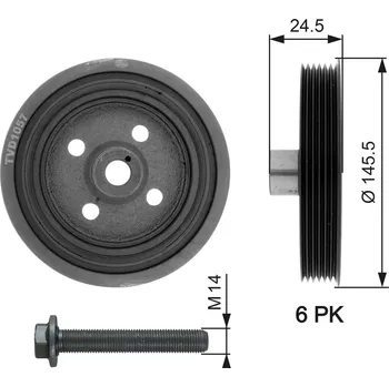 Řemenice, klikový hřídel GATES TVD1057A