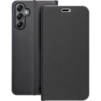 Pouzdro na mobilní telefon Forcell Pouzdro LUNA Book Carbon pro SAMSUNG A14 4G / A14 5G , černé 5903396195761