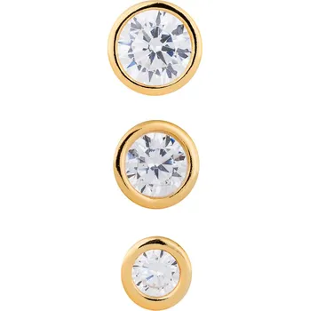 Náušnice franco bene Set 3 zirkonových náušnic - pozlacený | 1393