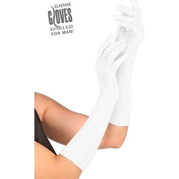 Karnevalový doplněk Rukavice bílé střední - 40 cm