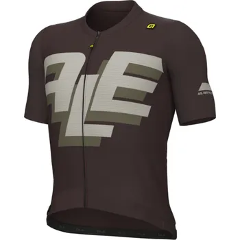 cyklistický dres ALÉ Cyklistický dres s krátkým rukávem - PR-E SAUVAGE - hnědá L