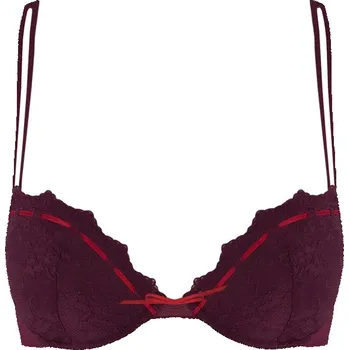 Podprsenka Nelisa nevyztužená podprsenka s kosticemi 181190 95B vínová