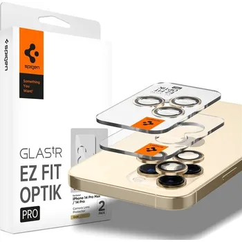 Spigen Glass EZ Fit Optik Pro 2 Pack tvrzené sklo na fotoaparát iPhone 14 Pro/iPhone 14 Pro Max zlat, AGL05598