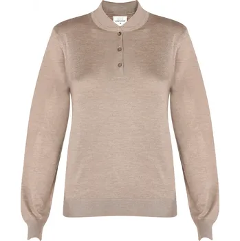 Kašmírovo/hedvábný top BUTTONS organic L / Béžová