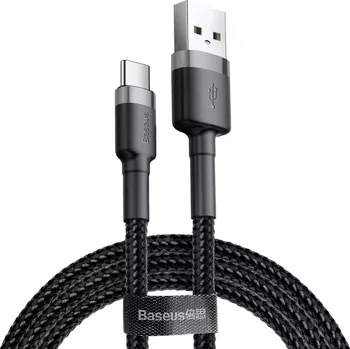 Datový kabel Baseus Cafule Cable odolný nylonový kabel USB / USB-C QC3.0 2A 2M černo-, šedá (CATKLF-CG1)