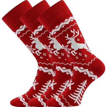 Pánské ponožky Lonka Vánoční obrázkové ponožky Twidor červené se soby Velikost: 43-46(29-31)