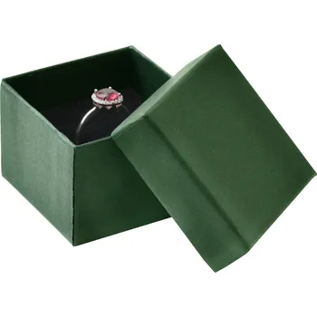 Dárková krabička Šperky4U Zelená dárková krabička na prsten/náušnice - KR0451
