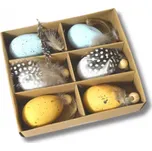 Dekorace - Sada 6 vajec pastelových se závěsem 4ks