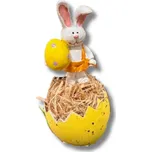 Dekorace - Vajíčko s králíčkem závěs žluté