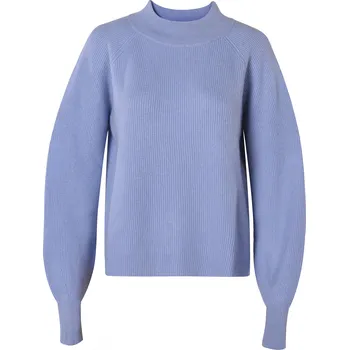 Dámský svetr Kašmírový svetr s balonovými rukávy PURPLE M / Fialová