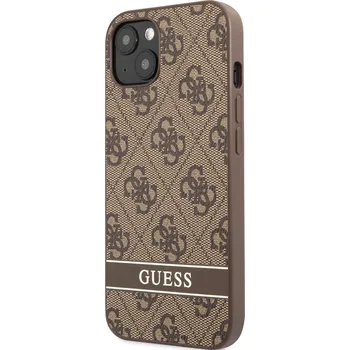 Pouzdro na mobilní telefon Guess PU 4G Stripe Zadní Kryt pro iPhone 13 Brown 3666339048259