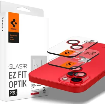 Spigen Glass EZ Fit Optik Pro 2 Pack tvrzené sklo na fotoaparát iPhone 14/iPhone 14 Plus červené, AGL05605