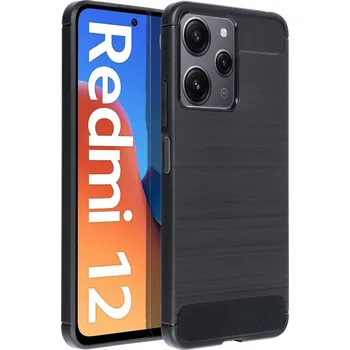 Pouzdro na mobilní telefon Pouzdro Forcell Carbon Case pro XIAOMI Redmi 12 4G / Redmi 12 5G , černé
