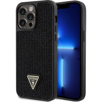 Telefonní příslušenství Guess Rhinestones Triangle Metal Logo Kryt pro iPhone 15 Pro Max Black 3666339190880