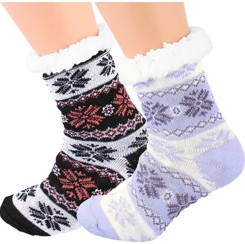Dámské ponožky TifanTEX Dámské ponožky s kožešinou 2 páry 4 ks PK3 35-38, 38-42