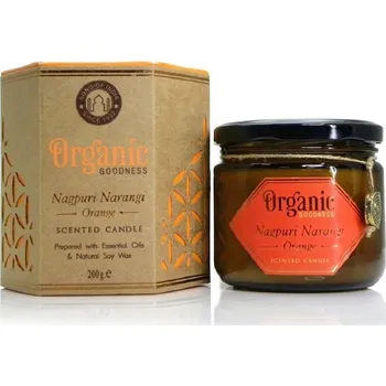 Svíčka Přírodní vonná sojová svíčka 200g v jantarovém skle, Nagpuri Narangi - Orange, oranžová
