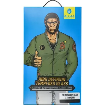 BlueO Tvrzené sklo 5D Mr. Monkey Glass Apple iPhone XR , černé (Strong HD) 5901737922786