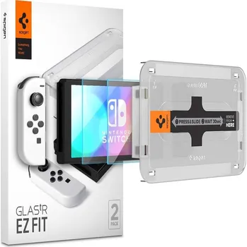 Spigen Glass tR EZ Fit tvrzené sklo pro Nintendo Switch OLED (2 Pack), AGL03829